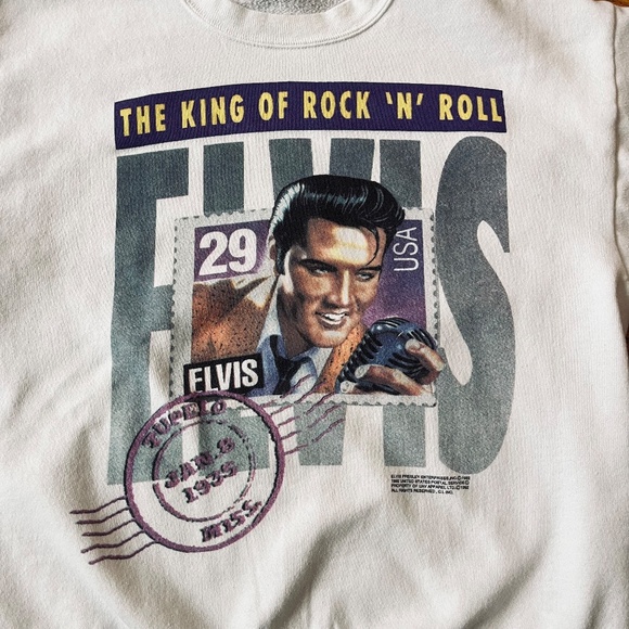 Vintage 90s Elvis King of Rock 'N Roll Graphic Sweatshirt - Picture 4 of 9